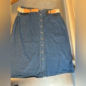70s denim Jean maxi skirt with belt